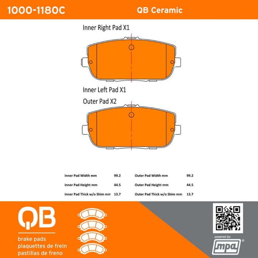MPA 1000-1180C QB Ceramic Brake Pads