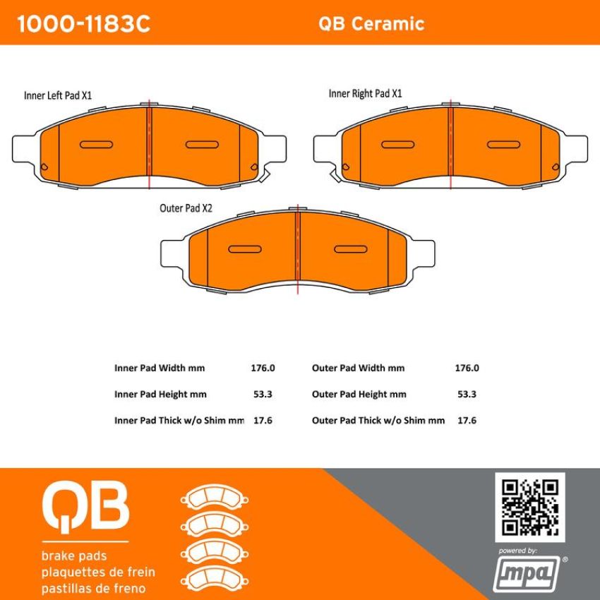MPA 1000-1183C QB Ceramic Brake Pads