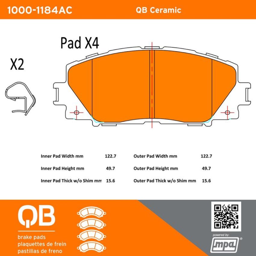 MPA 1000-1184AC QB Ceramic Brake Pads