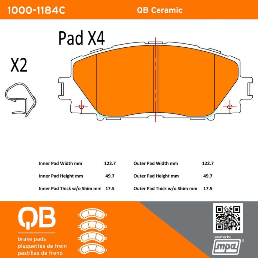 MPA 1000-1184C QB Ceramic Brake Pads