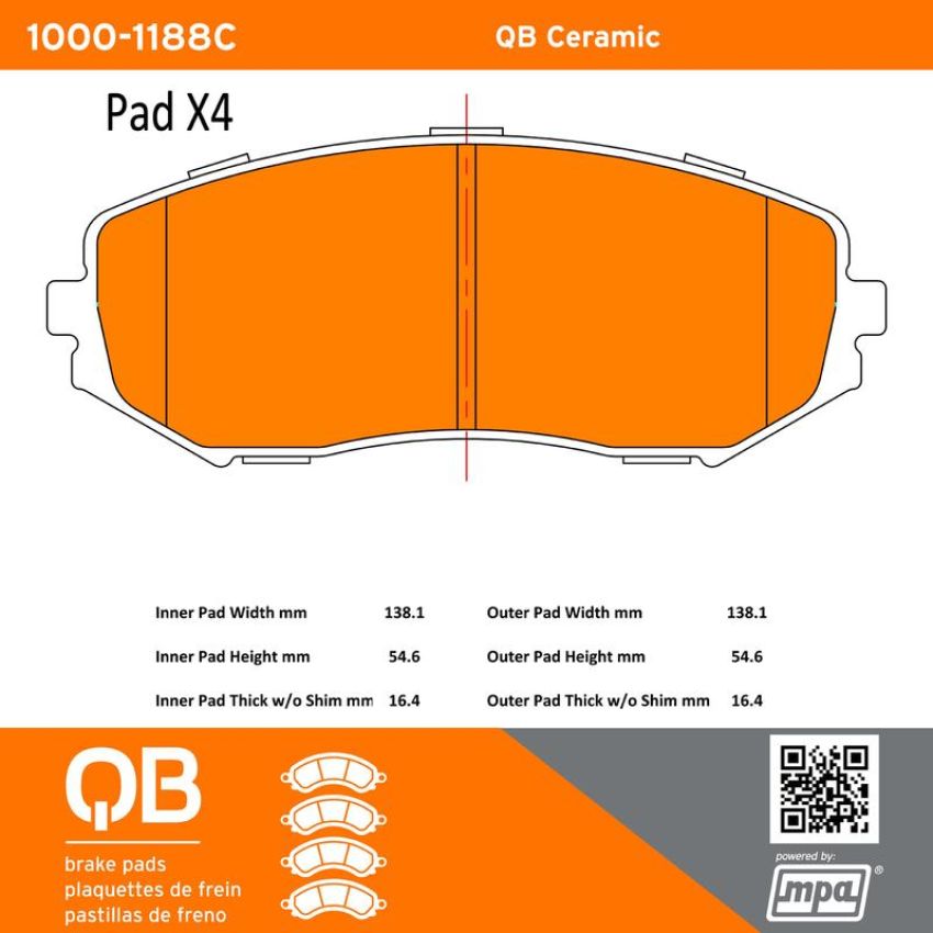 MPA 1000-1188C QB Ceramic Brake Pads