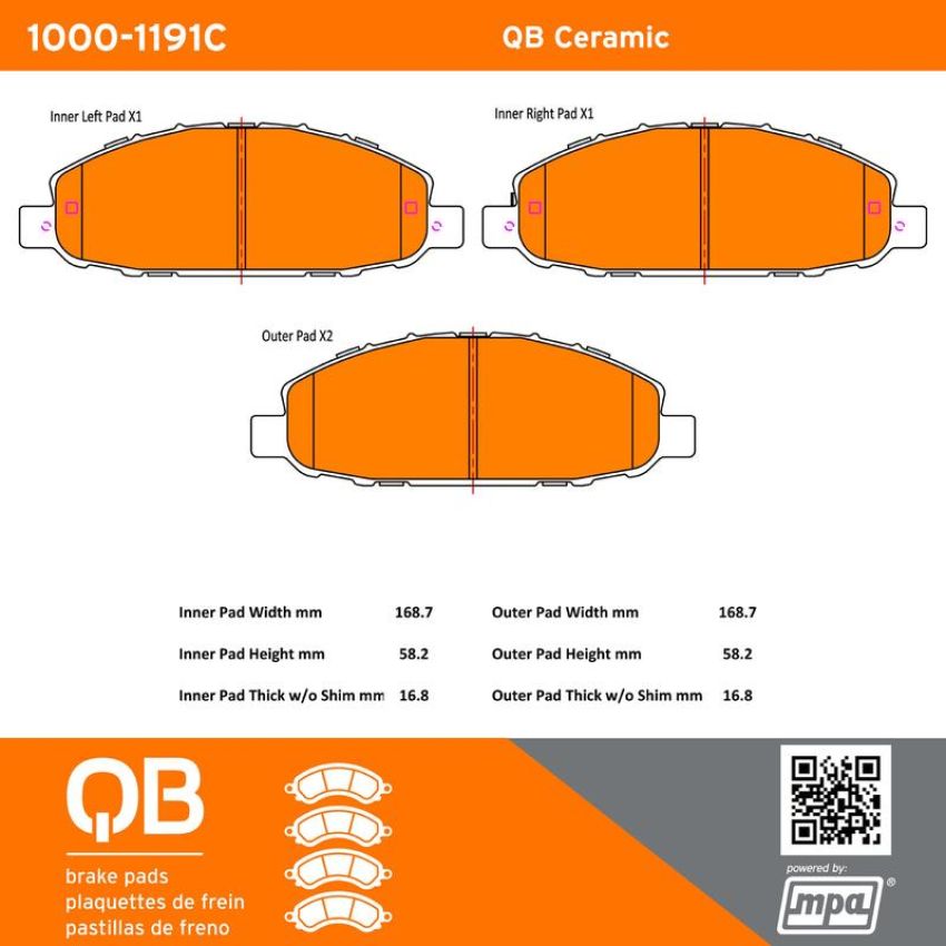 MPA 1000-1191C QB Ceramic Brake Pads