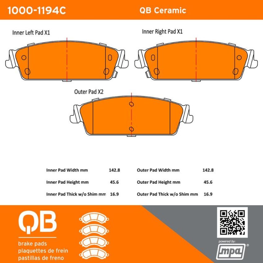 MPA 1000-1194C QB Ceramic Brake Pads