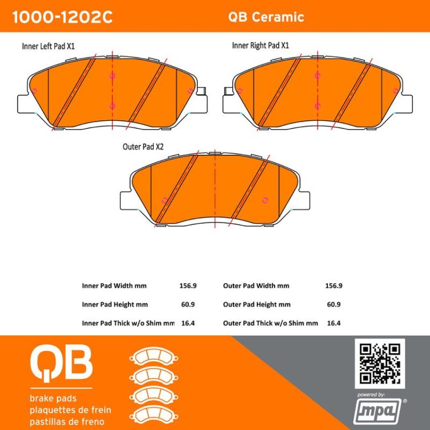 MPA 1000-1202C QB Ceramic Brake Pads