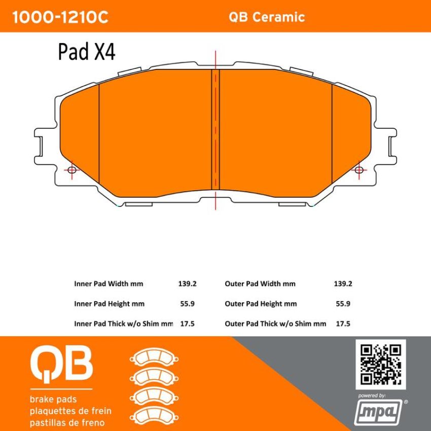 MPA 1000-1210C QB Ceramic Brake Pads