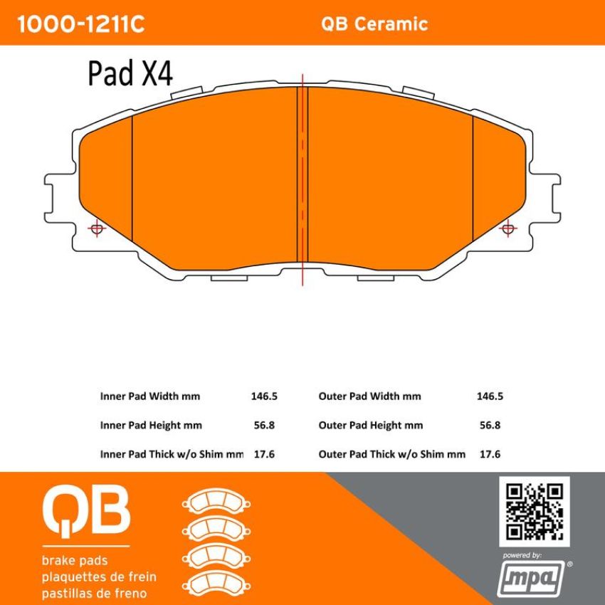 MPA 1000-1211C QB Ceramic Brake Pads