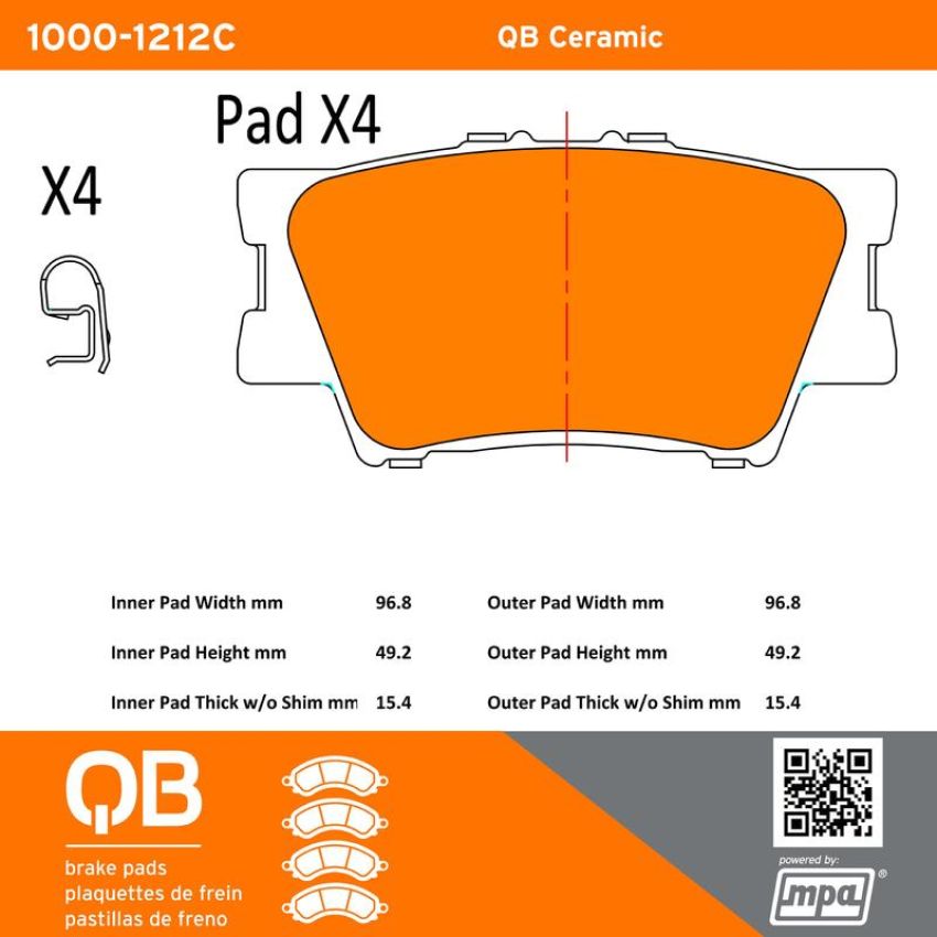 MPA 1000-1212C QB Ceramic Brake Pads