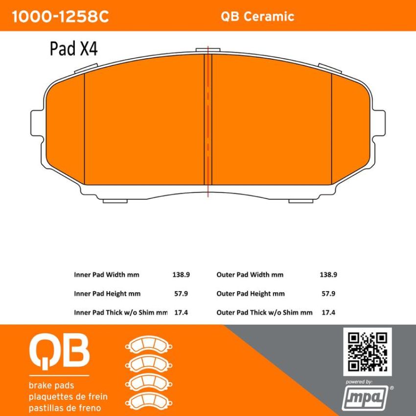 MPA 1000-1258C QB Ceramic Brake Pads