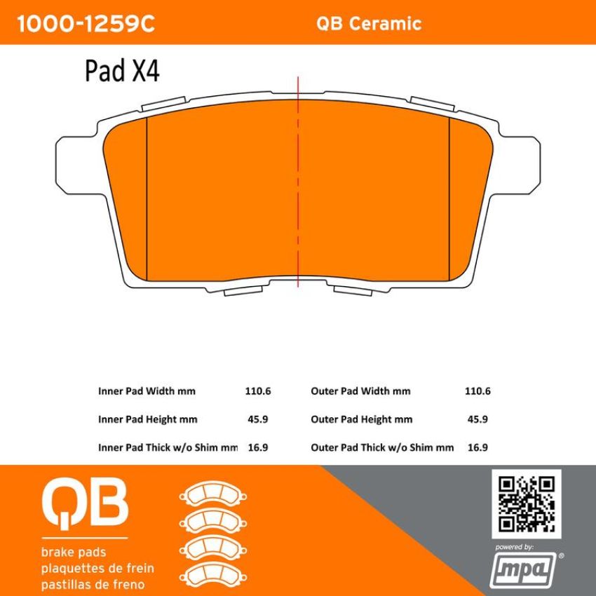 MPA 1000-1259C QB Ceramic Brake Pads