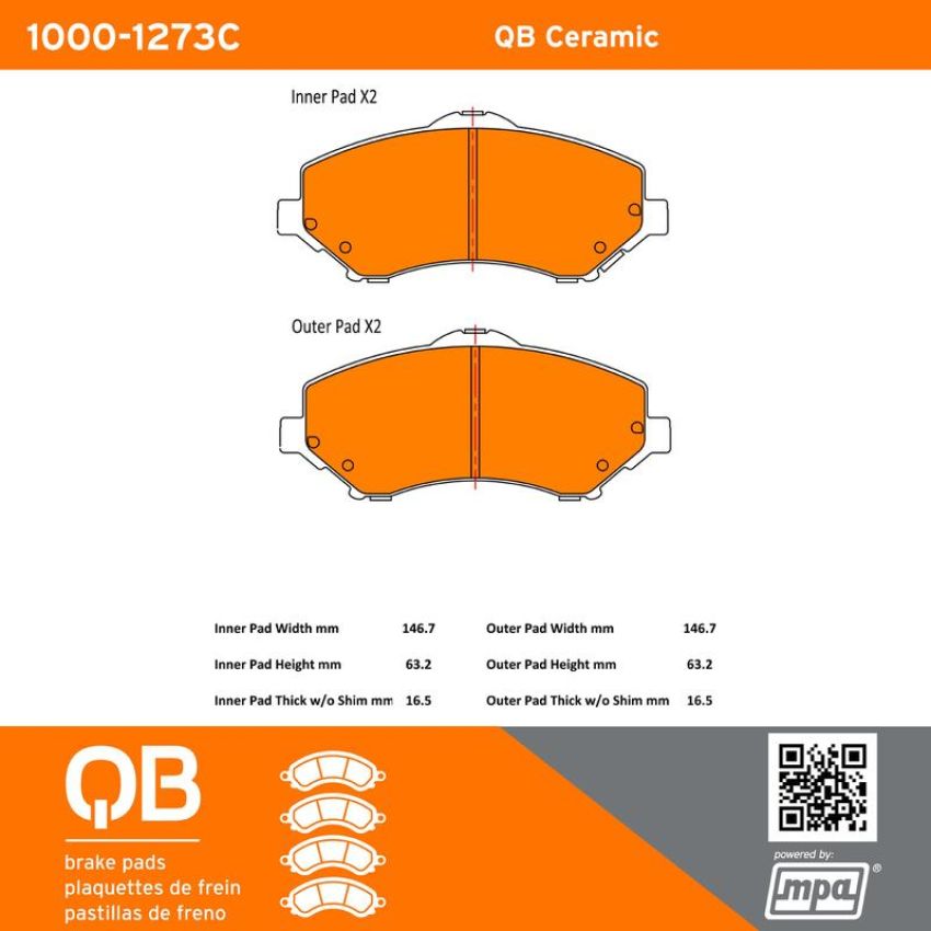 MPA 1000-1273C QB Ceramic Brake Pads