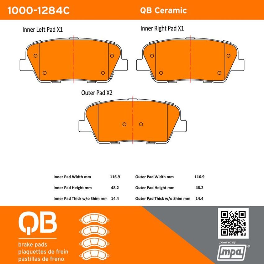 MPA 1000-1284C QB Ceramic Brake Pads