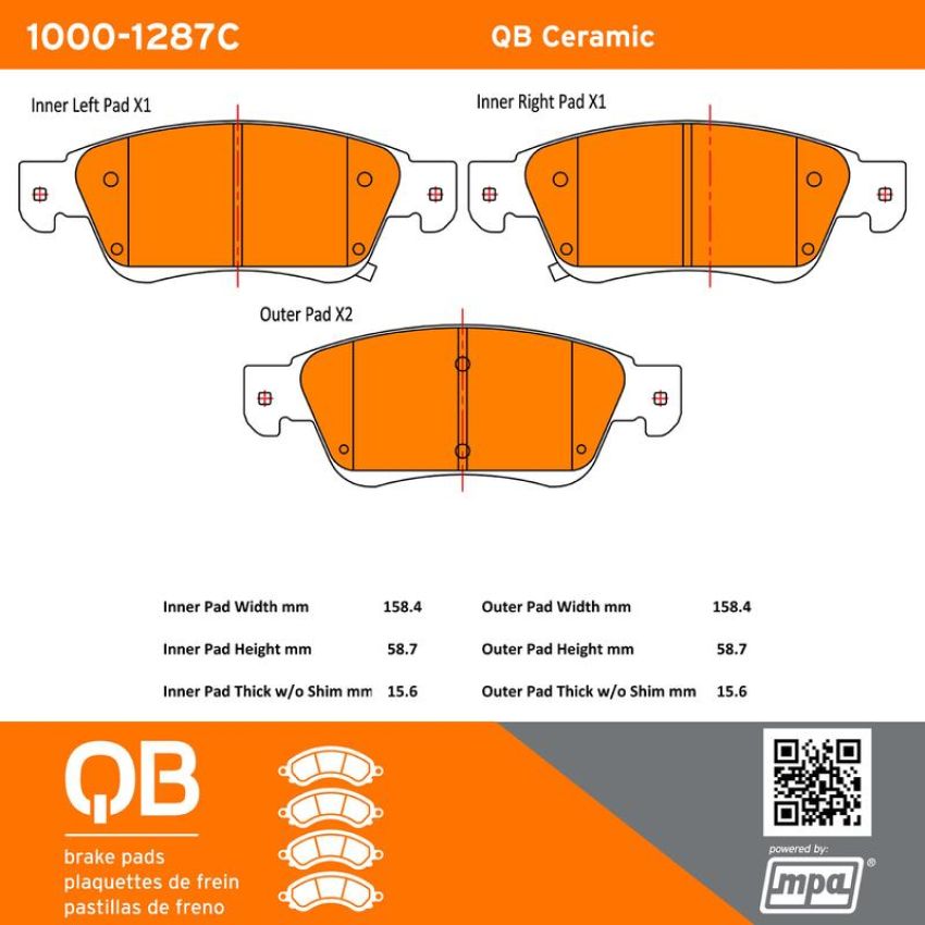 MPA 1000-1287C QB Ceramic Brake Pads