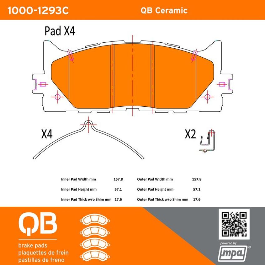 MPA 1000-1293C QB Ceramic Brake Pads
