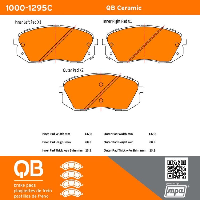 MPA 1000-1295C QB Ceramic Brake Pads