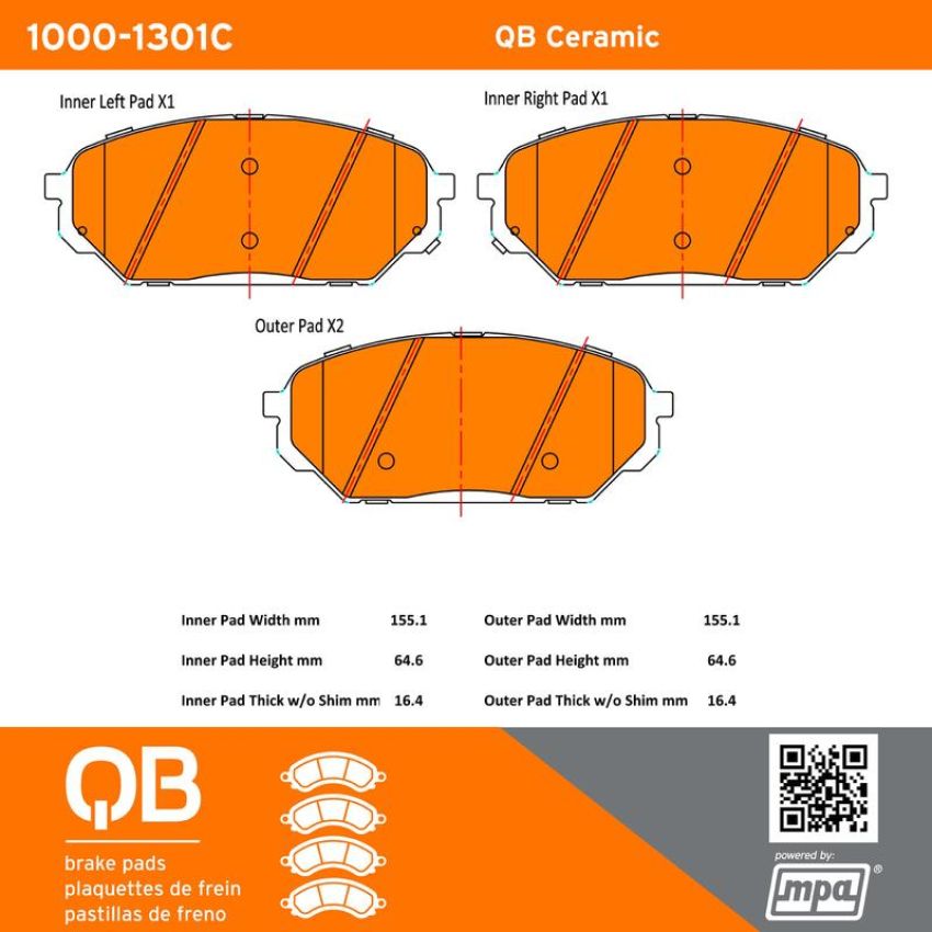 MPA 1000-1301C QB Ceramic Brake Pads