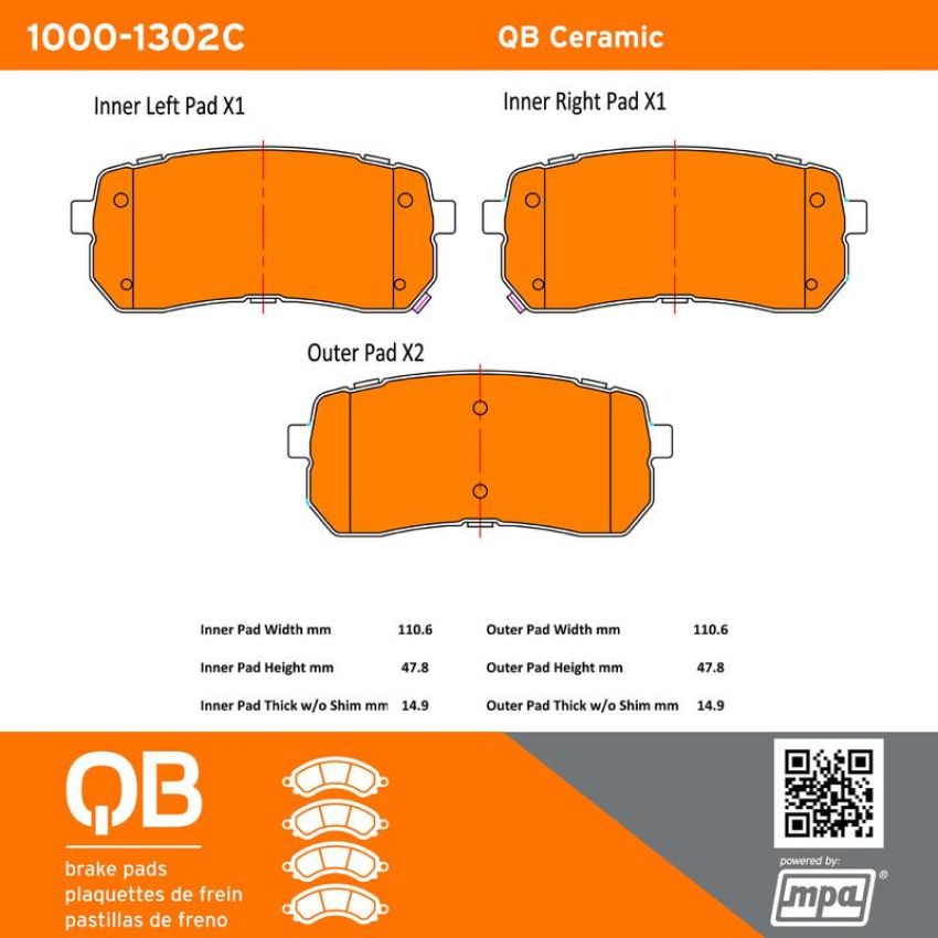 MPA 1000-1302C QB Ceramic Brake Pads