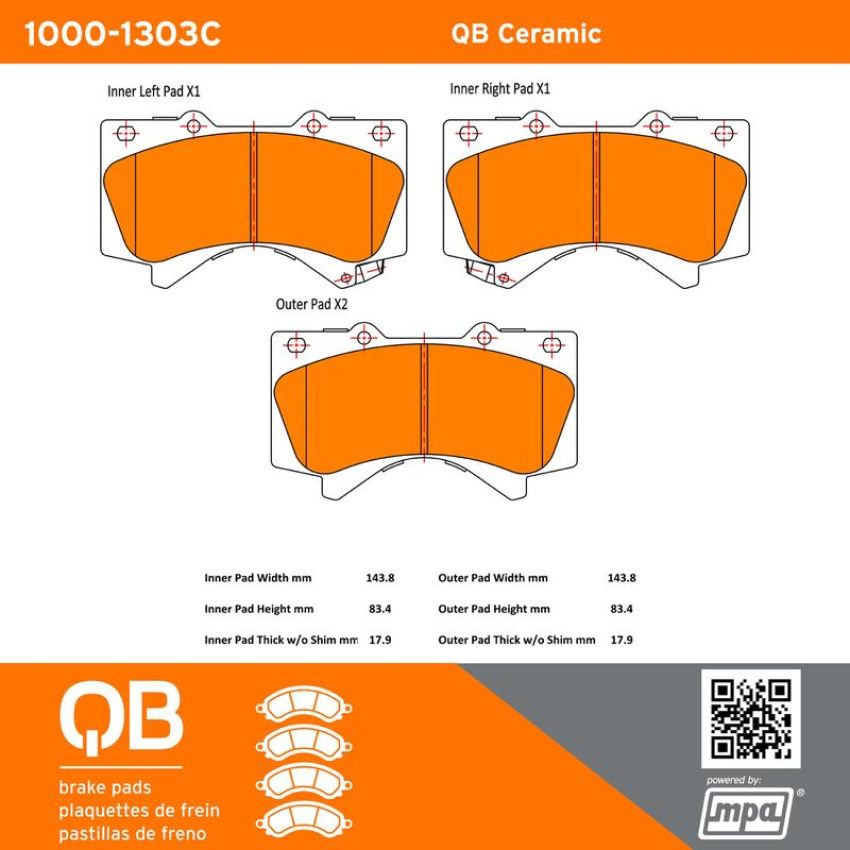 MPA 1000-1303C QB Ceramic Brake Pads