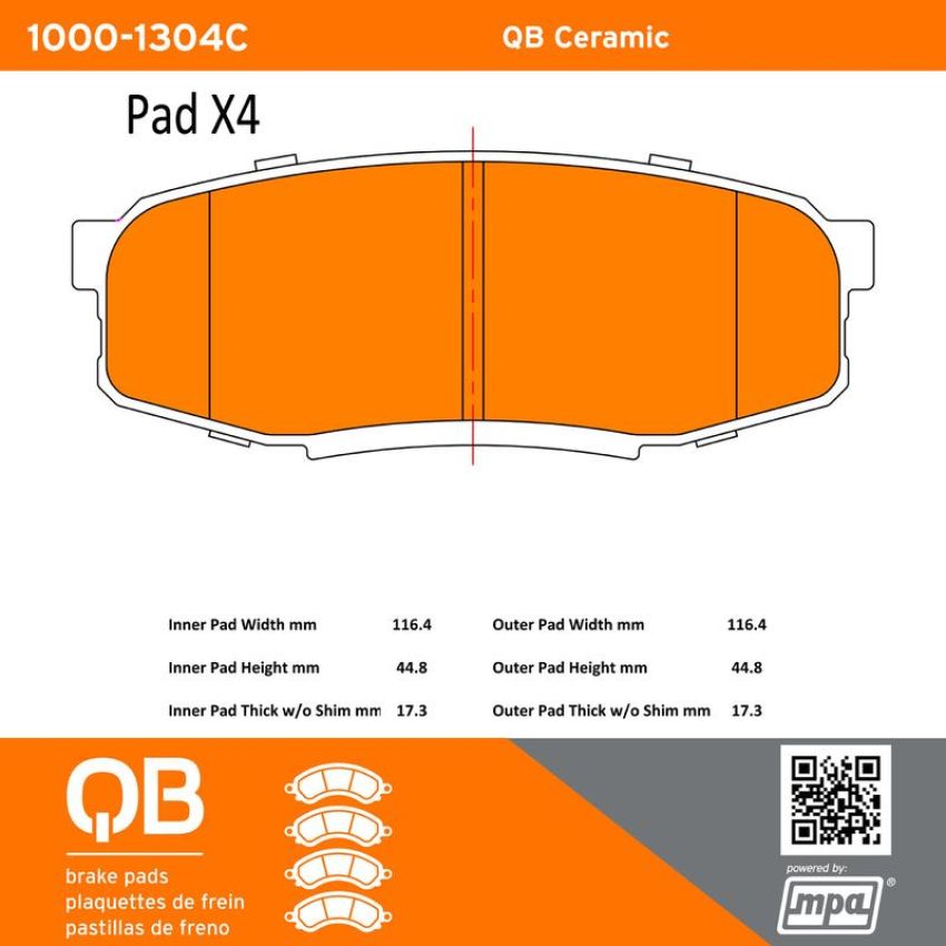 MPA 1000-1304C QB Ceramic Brake Pads
