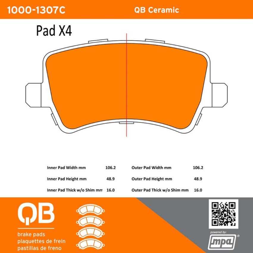MPA 1000-1307C QB Ceramic Brake Pads