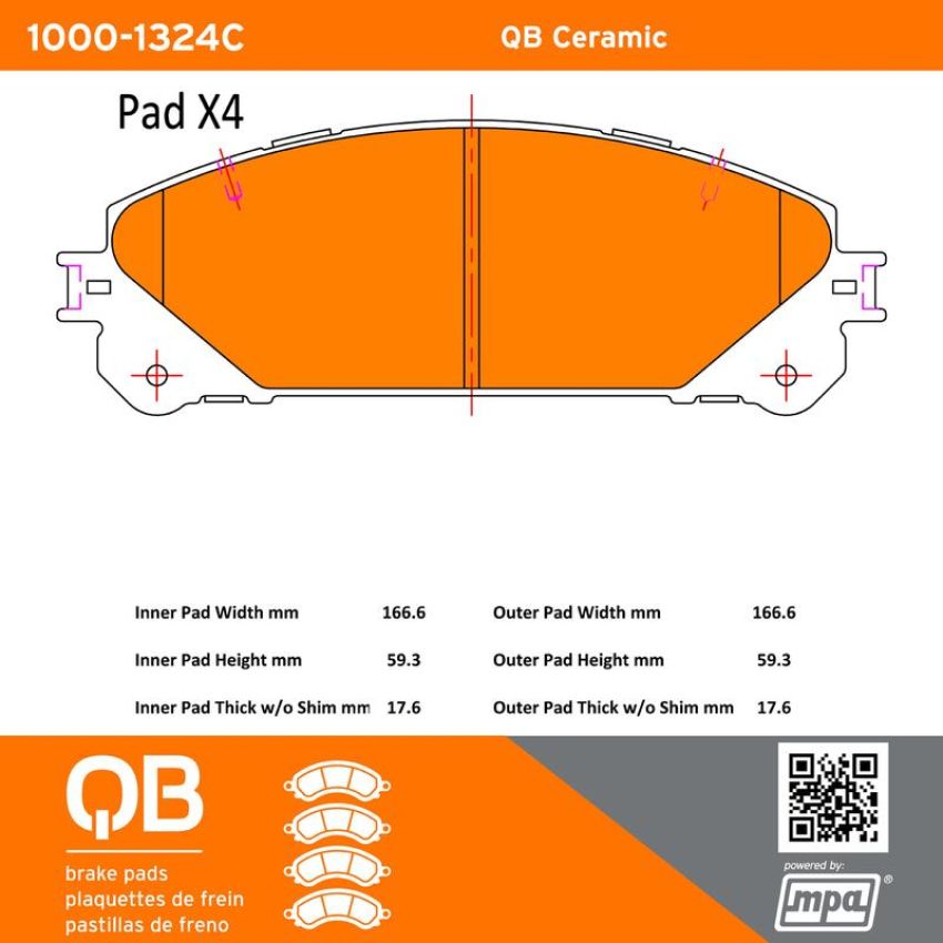 MPA 1000-1324C QB Ceramic Brake Pads