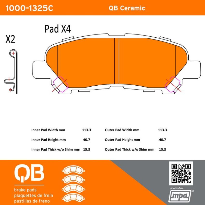 MPA 1000-1325C QB Ceramic Brake Pads