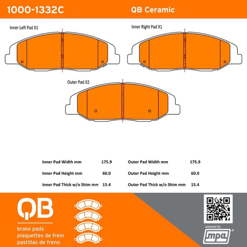 MPA 1000-1332C QB Ceramic Brake Pads
