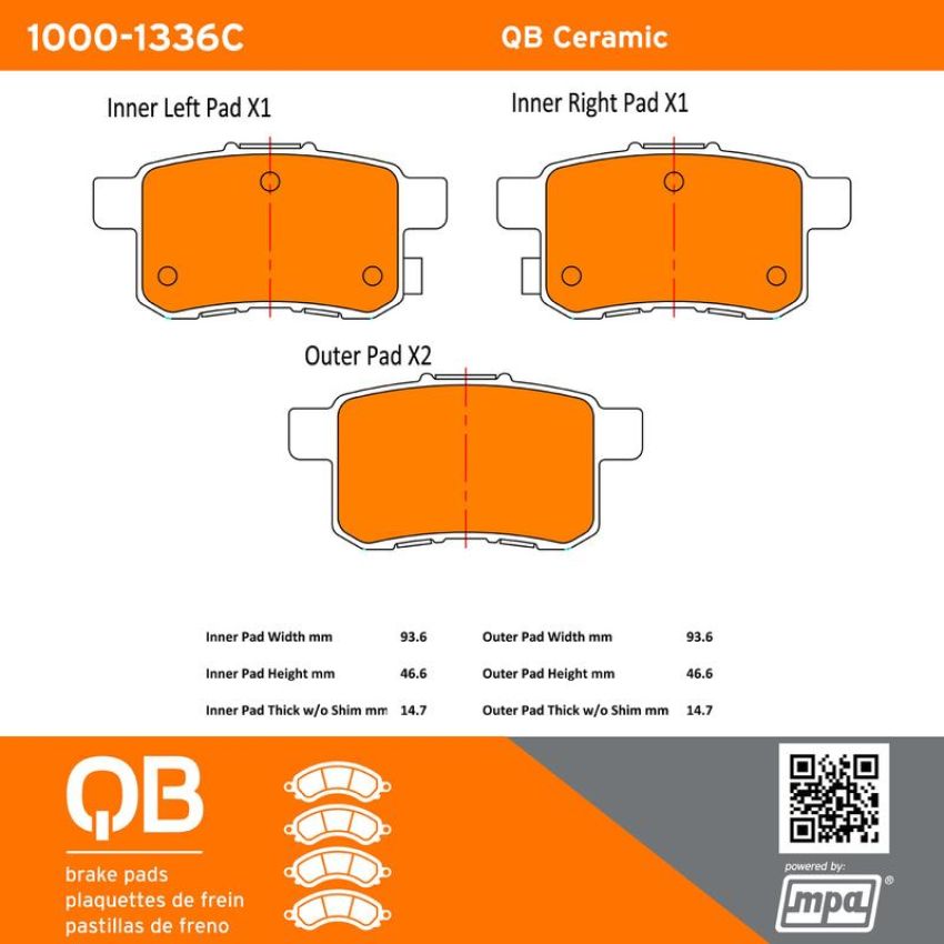 MPA 1000-1336C QB Ceramic Brake Pads