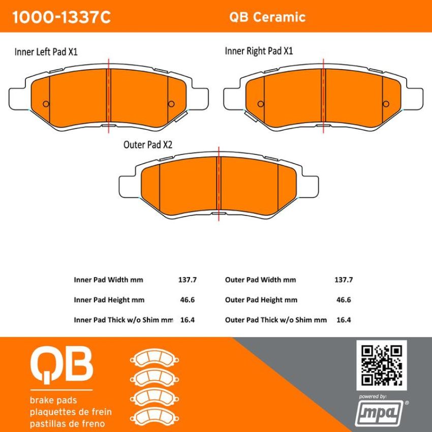 MPA 1000-1337C QB Ceramic Brake Pads