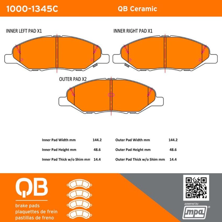 MPA 1000-1345C QB Ceramic Brake Pads