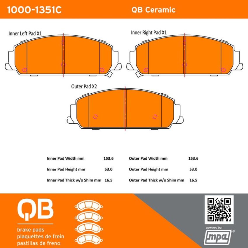 MPA 1000-1351C QB Ceramic Brake Pads