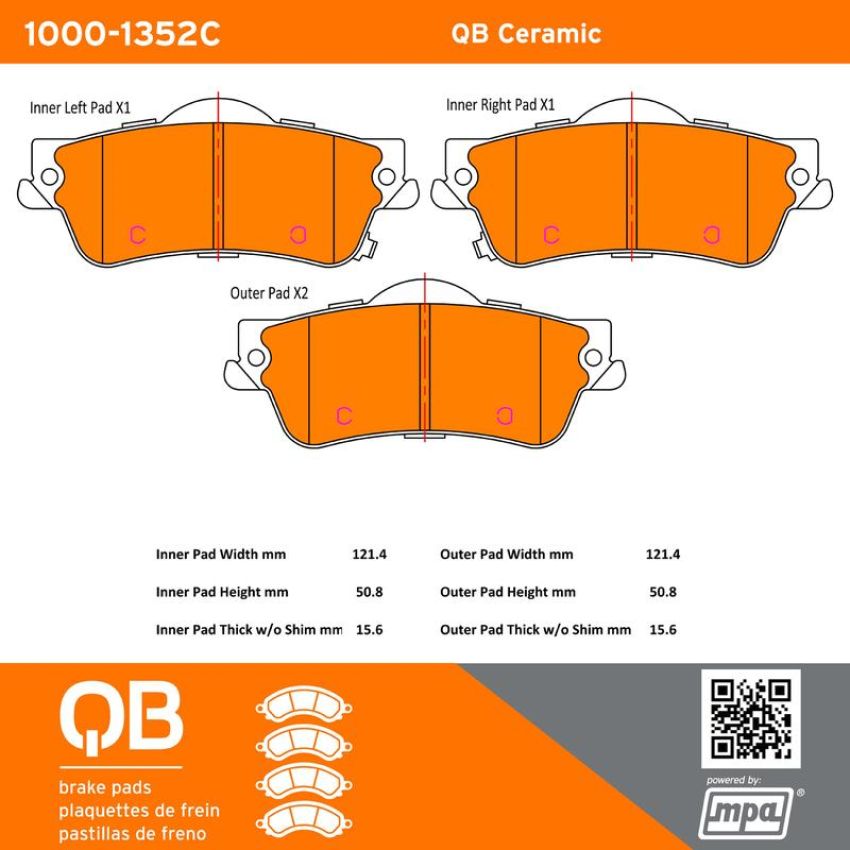 MPA 1000-1352C QB Ceramic Brake Pads