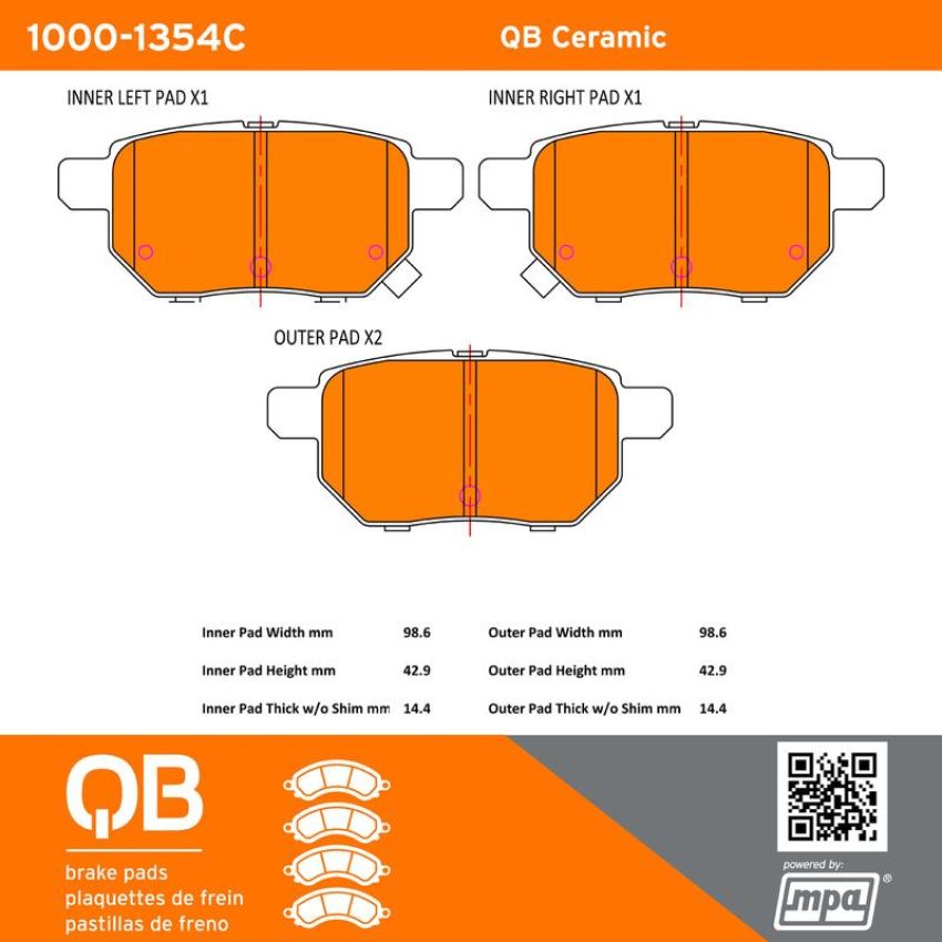 MPA 1000-1354C QB Ceramic Brake Pads