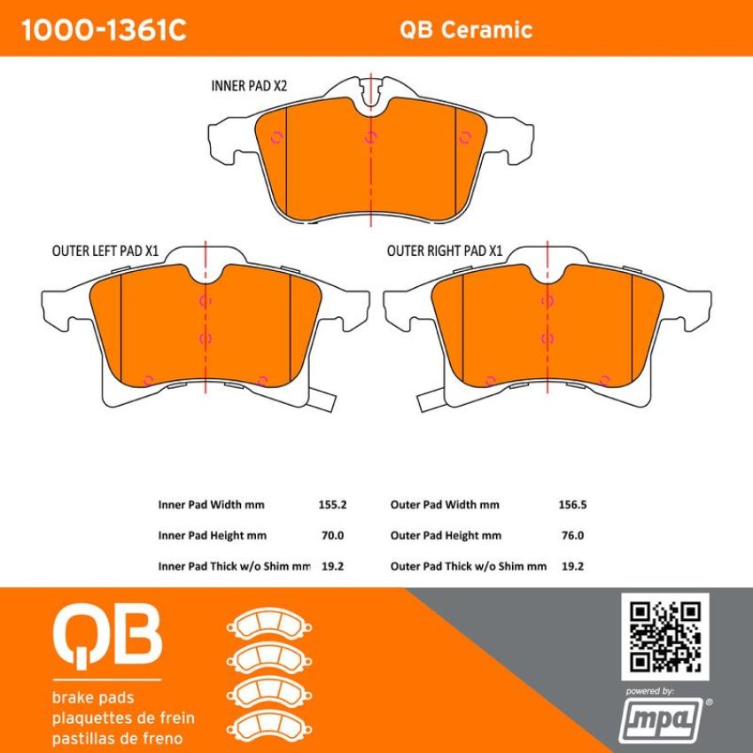 MPA 1000-1361C QB Ceramic Brake Pads