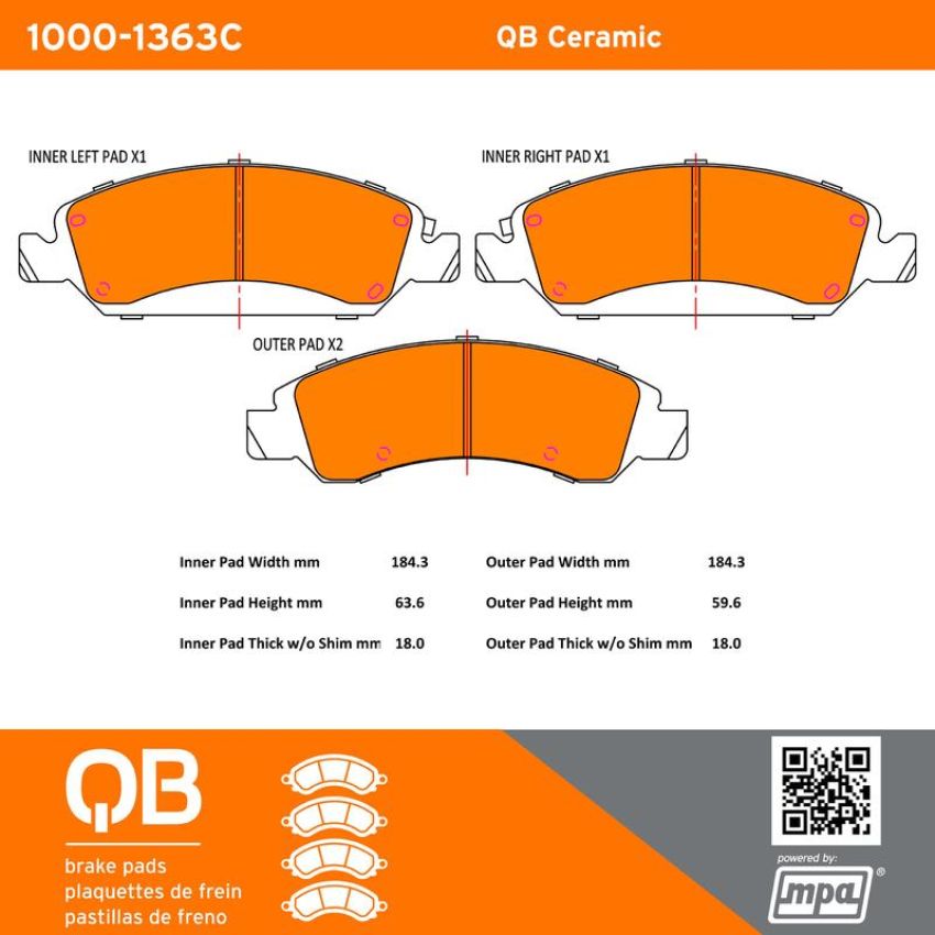 MPA 1000-1363C QB Ceramic Brake Pads