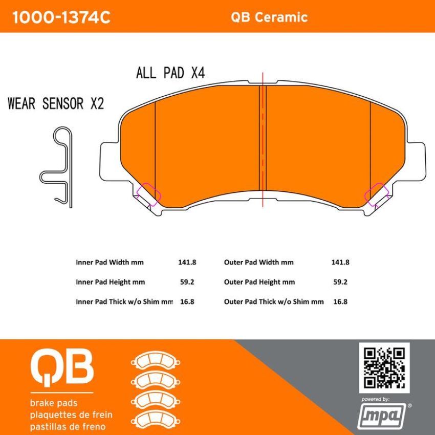 MPA 1000-1374C QB Ceramic Brake Pads