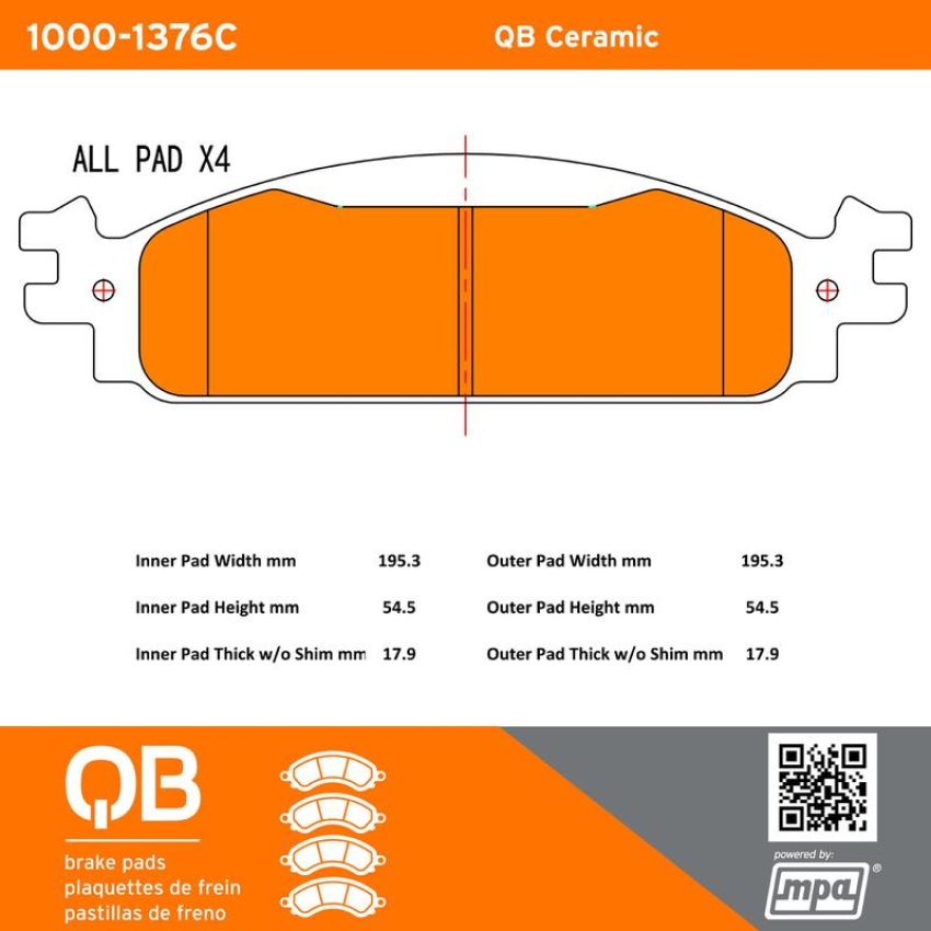 MPA 1000-1376C QB Ceramic Brake Pads