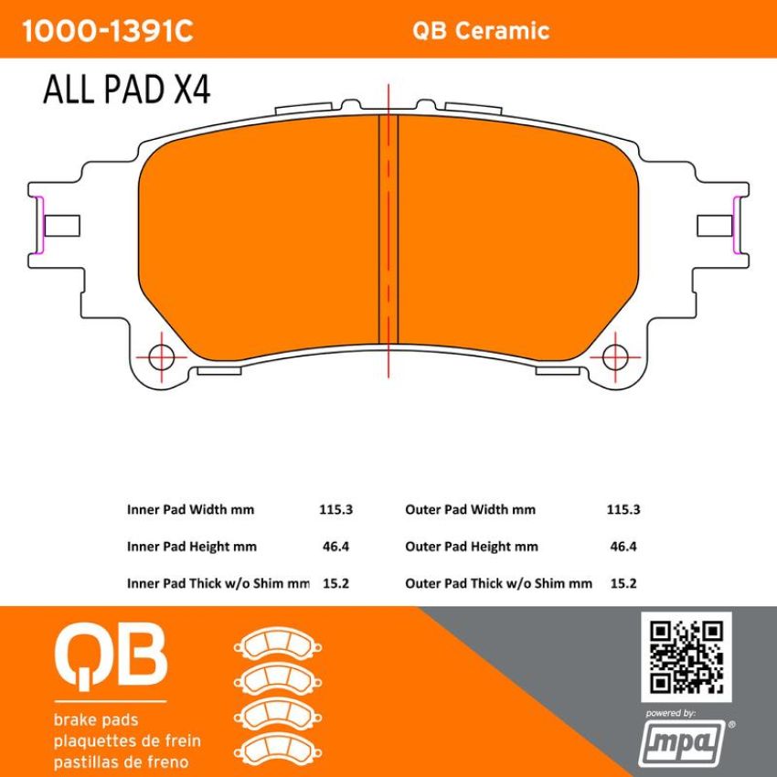 MPA 1000-1391C QB Ceramic Brake Pads