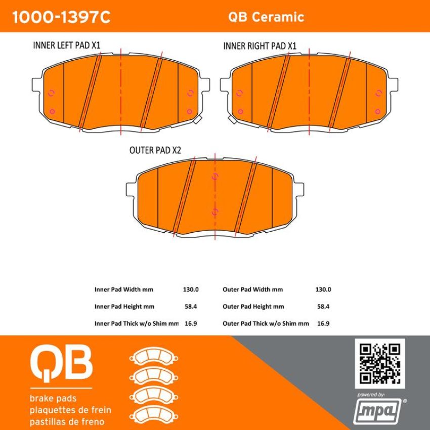 MPA 1000-1397C QB Ceramic Brake Pads