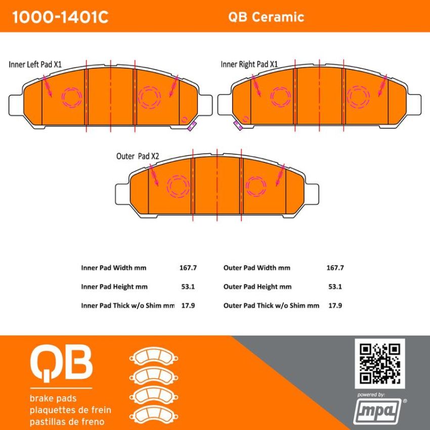 MPA 1000-1401C QB Ceramic Brake Pads