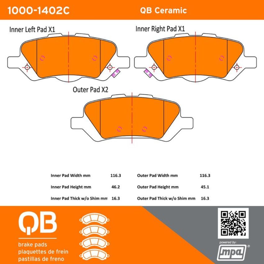 MPA 1000-1402C QB Ceramic Brake Pads