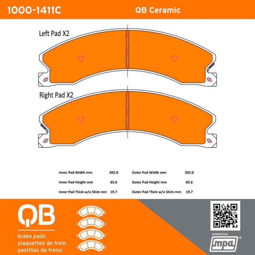 MPA 1000-1411C QB Ceramic Brake Pads