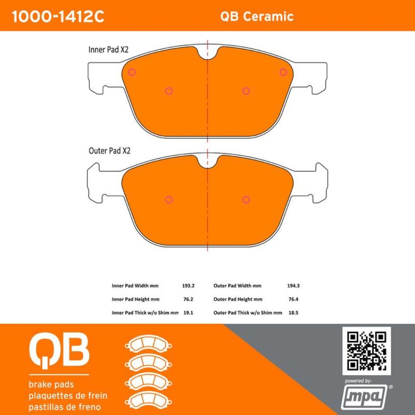 MPA 1000-1412C QB Ceramic Brake Pads