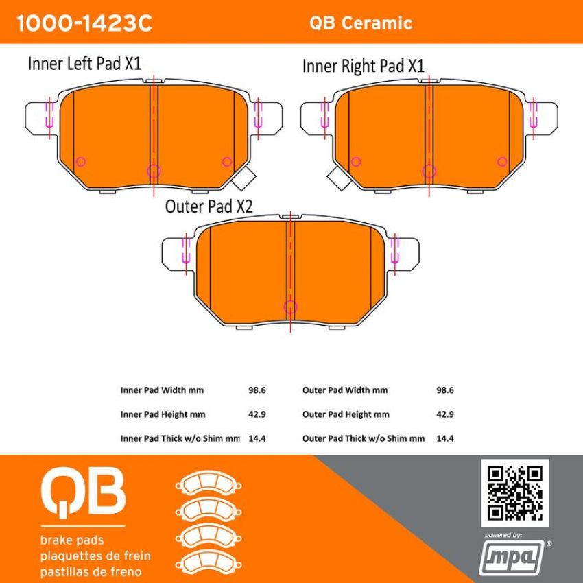 MPA 1000-1423C QB Ceramic Brake Pads
