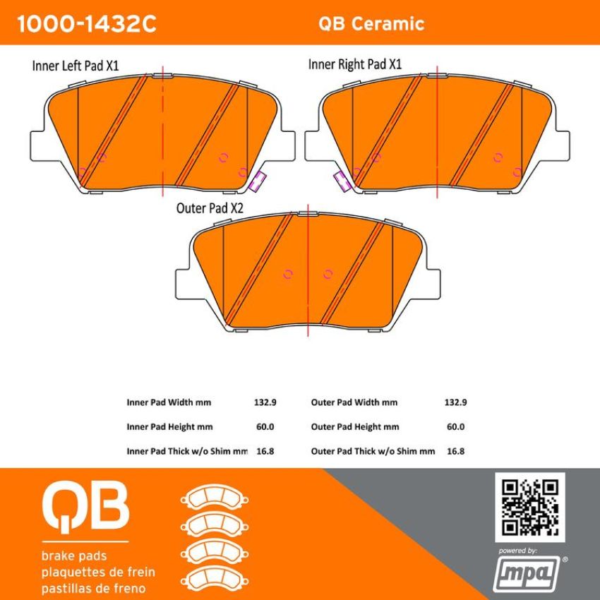 MPA 1000-1432C QB Ceramic Brake Pads
