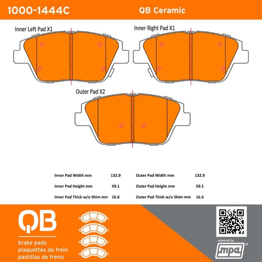 MPA 1000-1444C QB Ceramic Brake Pads
