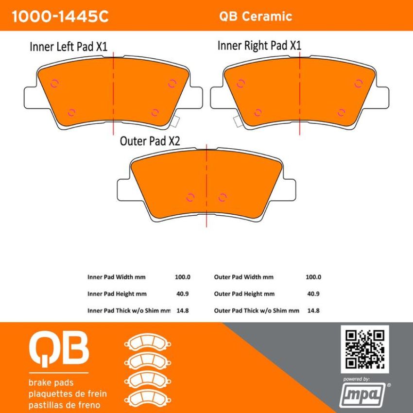 MPA 1000-1445C QB Ceramic Brake Pads