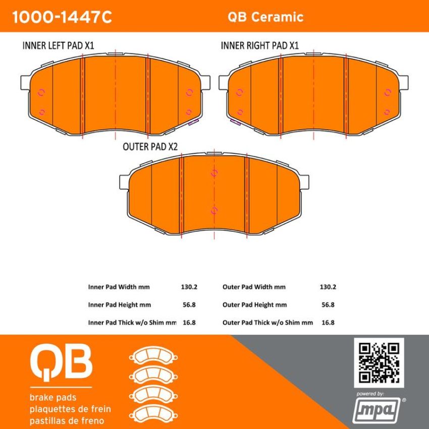 MPA 1000-1447C QB Ceramic Brake Pads