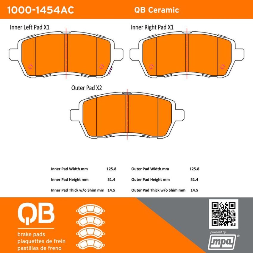 MPA 1000-1454AC QB Ceramic Brake Pads