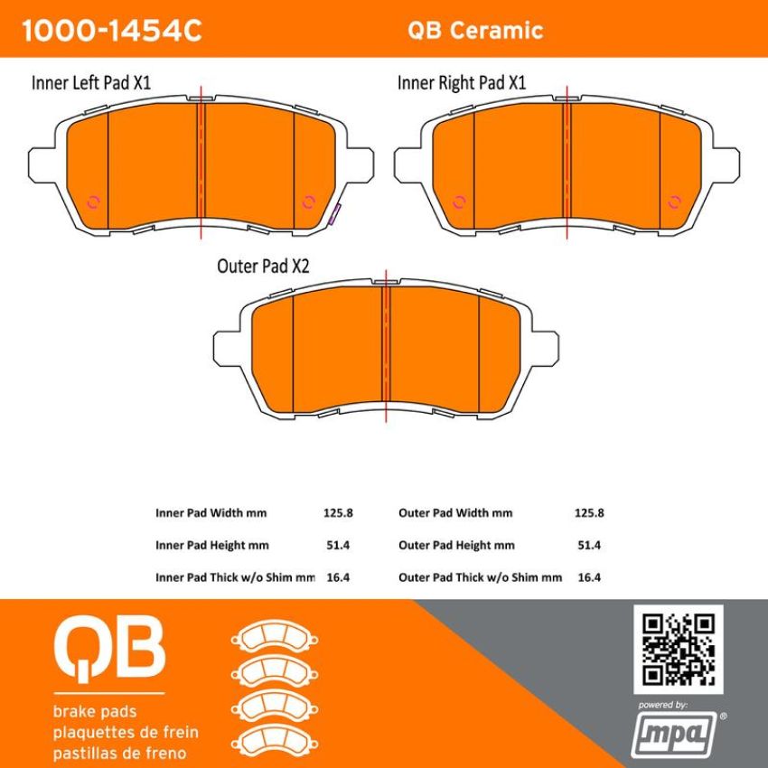 MPA 1000-1454C QB Ceramic Brake Pads