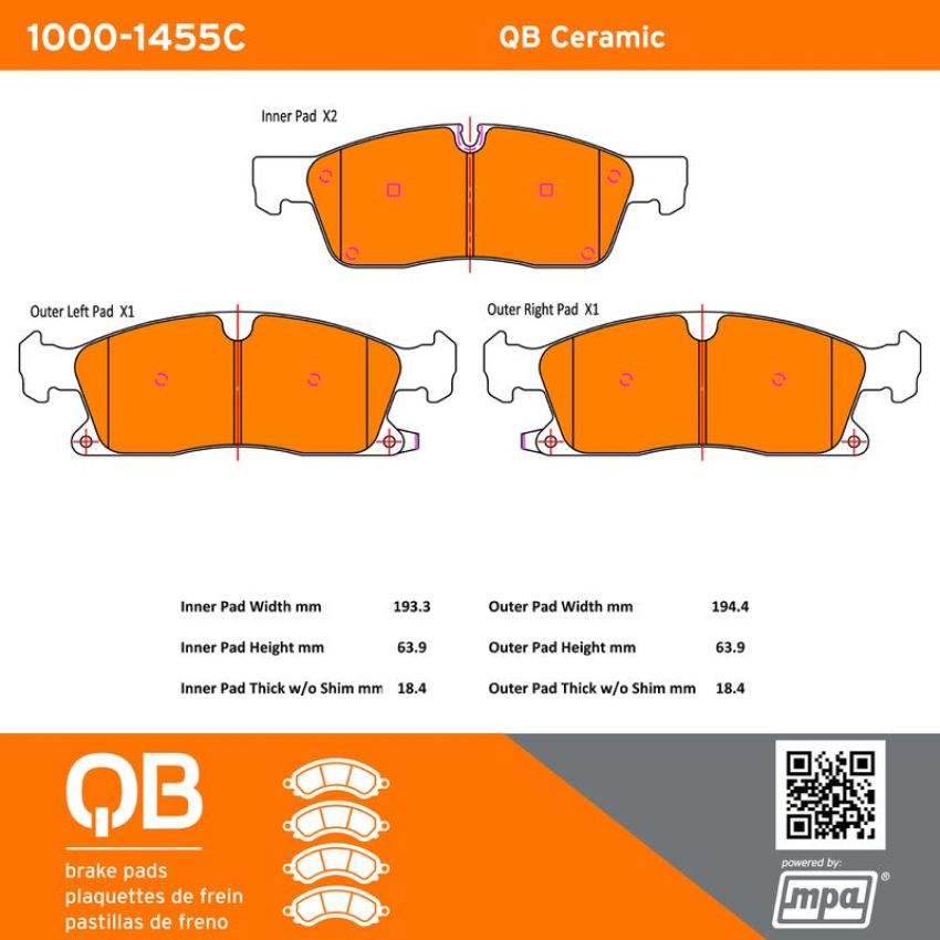 MPA 1000-1455C QB Ceramic Brake Pads